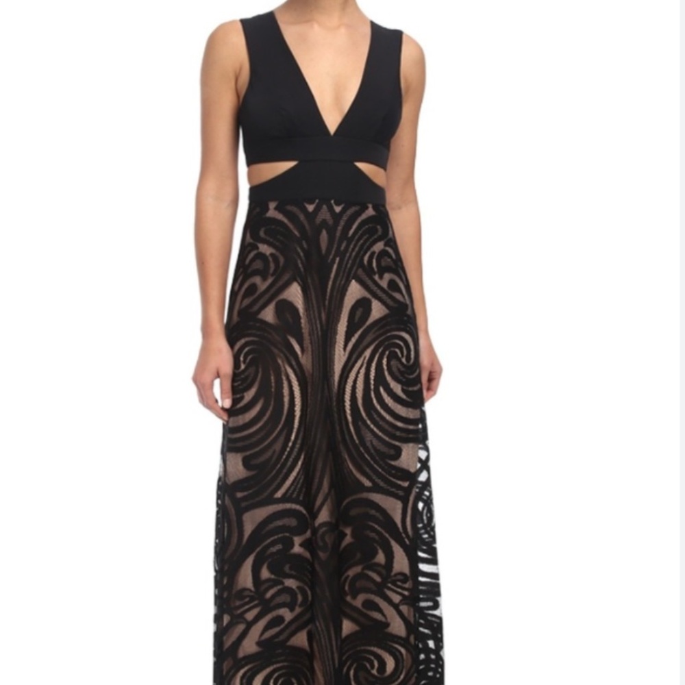 BCBGMAXAZRIA Marilyne Black/Nude Gown